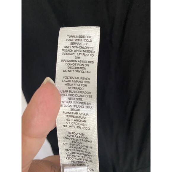 WHBM Embellished V Neck Blouson Top Batwing Sleeves Black Size SMALL - Picture 9 of 10